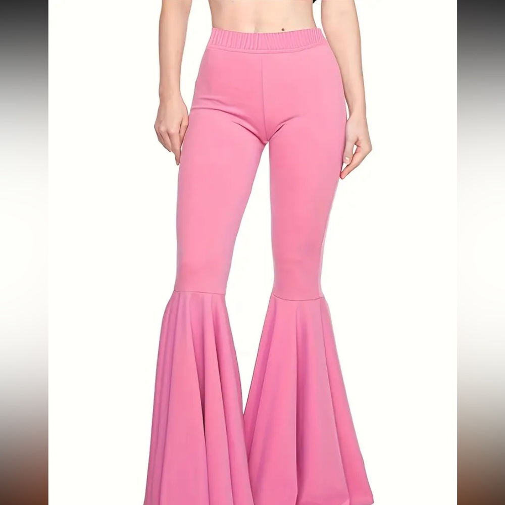 NEW Ultra Flare Leggings Petite Large  Boho Hippie Fairy Pink Pants Stretchy